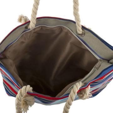 Lux Accessories Lux Accessories Womens Zip Up Beach Bag Nautical