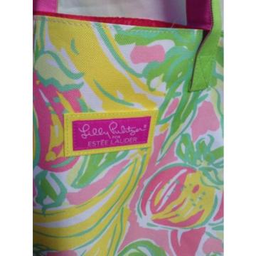 Lilly Pulitzer Tote Bag Estee Lauder Fruit Beach Bananas shoulder 17 x 16.5 x 6