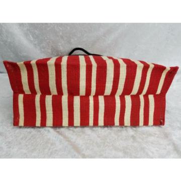 Large Beach Bag Carry All Environmently Friendly Red White Striped Tote Chateau