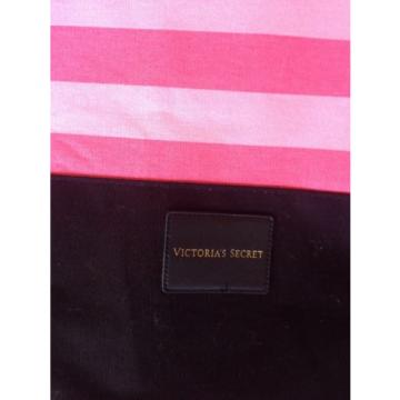 Victoria&#039;s Secret Tote Bag Travel Pink Stripes Black Beach