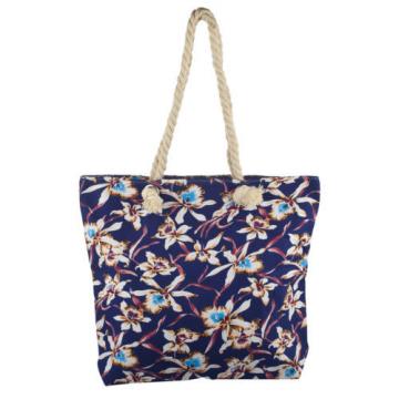 Lux Accessories Lux Accessories Womens Zip Up Beach Bag Blue Floral