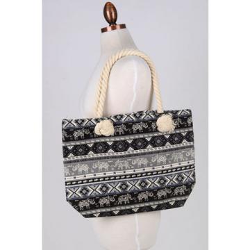 Women Beach Handbag Shoulder TRIBAL Elephant CANVAS Large Day Tote Shopping Bag