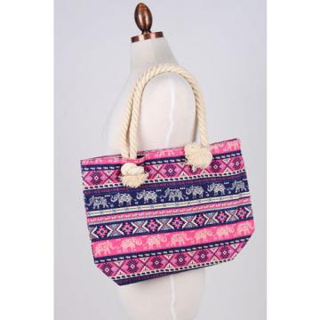 Women Beach Handbag Shoulder TRIBAL Elephant CANVAS Large Day Tote Shopping Bag