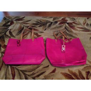 lot of 2 victorias secret  heavy vinyl Handbag Beach Bag book  bag Tote New