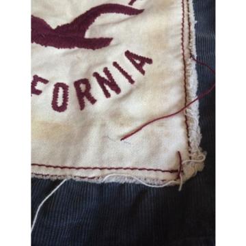 Hollister tote bag blue maroon logo California 100% COTTON CORDUROY beach school