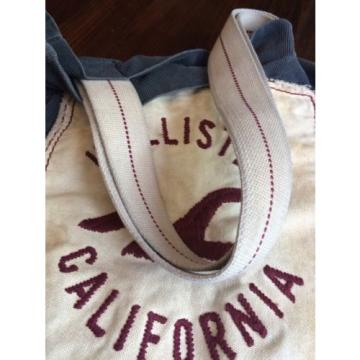 Hollister tote bag blue maroon logo California 100% COTTON CORDUROY beach school