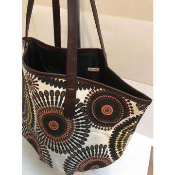 Neiman Marcus 2015 Shopping Beach Summer Tote Bag White Black Orange Geometric