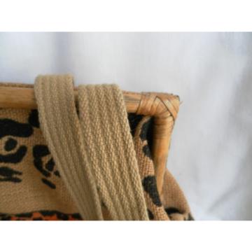 Burlap Beachbag  Animal Print Handbag Purse Jute Large Tote 15X16 in.