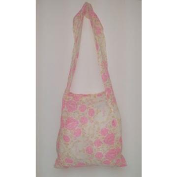 Free People Tote Bag Pink Floral Linen Bag Reusable Shopping Tote Yoga Beach Bag