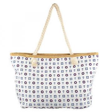 Lux Accessories Lux Accessories Womens Zip Up Beach Bag Anchor Mix