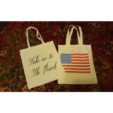 2 WildFox Couture classic heart canvas Beach American Flag Reusable tote bags