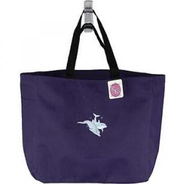 Dolphins Diving &amp; Swimming Dark Purple Tote Bag Beach Vacation Dolphin Monogram