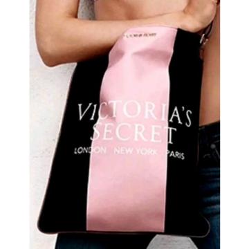 NEW! NIP Large Victoria&#039;s Secret Black Pink Crossbody Beach Shopping Tote bag