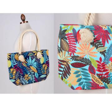 Women Beach Bum Handbag Shoulder Tropical CANVAS Large Day Tote Shopping Bag