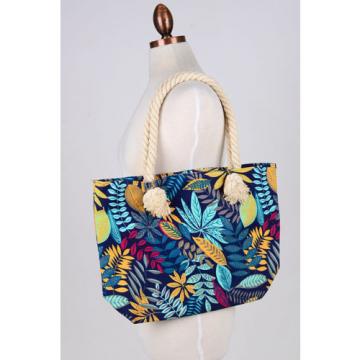 Women Beach Bum Handbag Shoulder Tropical CANVAS Large Day Tote Shopping Bag