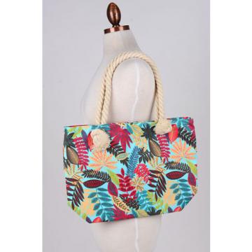 Women Beach Bum Handbag Shoulder Tropical CANVAS Large Day Tote Shopping Bag