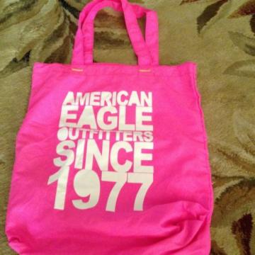 Lot of 2 AMERICAN EAGLE &amp; Arie Tote Bag Pink nylon Tote Bag AE beach Bag