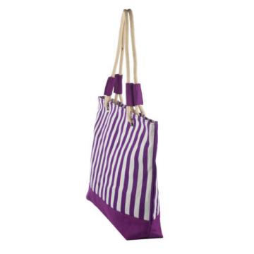 Lux Accessories Lux Accessories Womens Zip Up Beach Bag Blue Stripes