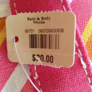 BATH &amp; BODY WORKS Tote, Beach Bag, NWT, Pink, Orange, Yellow, And White