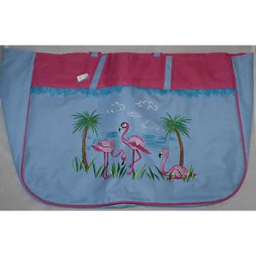 Large lined beach bag blue with pink trim 20&#034;x12&#034;x12&#034;