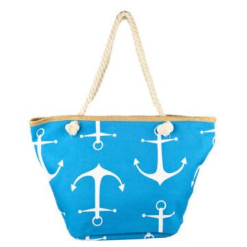 Lux Accessories Lux Accessories Womens Zip Up Beach Bag Turk Anchor