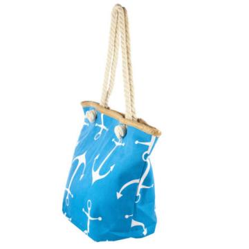 Lux Accessories Lux Accessories Womens Zip Up Beach Bag Turk Anchor