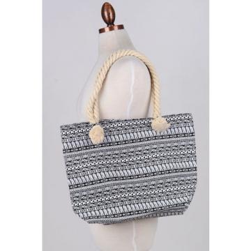 Women Beach Bum Handbag Over Shoulder TRIBAL CANVAS Large Day Tote Shopping Bag