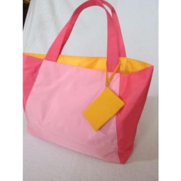 CLINIQUE Canvas Bag ~ 2015 Macy&#039;s Beach Tote Shoulder Shopping ~ Pink/Orange