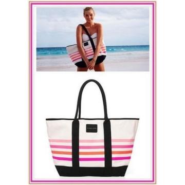 NWOT VICTORIA&#039;S SECRET SUNKISSED BEACH STRIPED TOTE BAG 2016 LIMITED EDITION