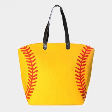 Designer Inspired Yellow Canvas Baseball Beach Tote Bag 333226