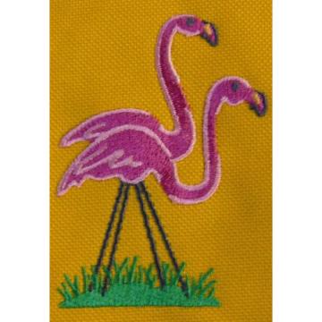 Tropical Flamingos Tote Bag Beach Vacation Bird Monogram Yellow Blue or Navy Now