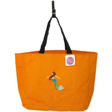 Tropical Mermaid Tote Bag Beach Aquatic Water Ocean Monogram Get Blue Orange Now