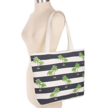 Beach Hand bag Shoulder palm tree CANVAS Large Tote Shopping MESSENGER pocket