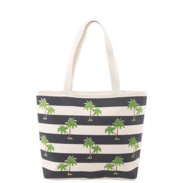 Beach Hand bag Shoulder palm tree CANVAS Large Tote Shopping MESSENGER pocket