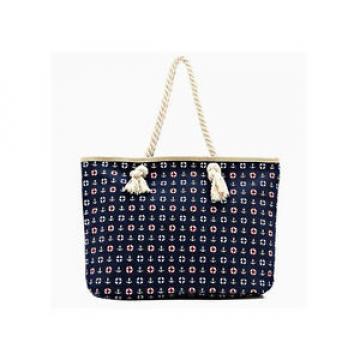 Designer Inspired Navy Blue Anchor Print Tote Shoulder Beach Bag 295036