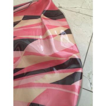 VICTORIA&#039;S SECRET STRIPE PLASTIC COVERED  JELLY  BEACH TOTE  BAG