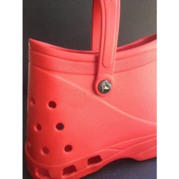 Lubber USA RED Tote Beach Bag Purse Crocs Shoes Footprint with Peace Sign NICE!!