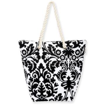 Large Demask Rope Handle Tote Shoulder Beach Bags