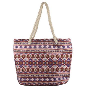 Lux Accessories Womens Extra Large Zip Up Beach Tote Bag Persian Multi