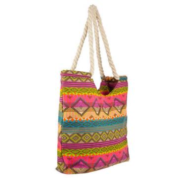 Lux Accessories Womens Extra Large Zip Up Beach Tote Bag Aztec Pastel Geometric