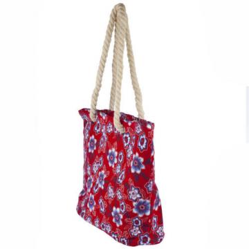 Lux Accessories Womens Extra Large Zip Up Beach Tote Bag Red Flowers