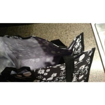 Thirty-One Black Floral Brushstrokes Caddy Tote Beach Laundry Bag Grocery Black