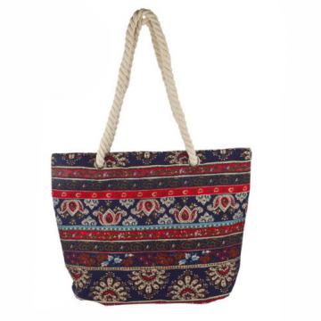 Lux Accessories Womens Extra Large Zip Up Beach Tote Bag Paisley Red And Blue