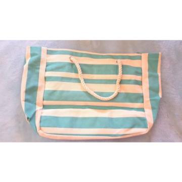 DSW STRIPED BLUE SUMMERTIME CANVAS BEACH SHOPPING BAG TOTE