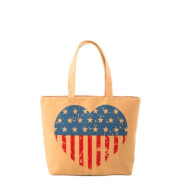 Vintage Beach Fashion Shoulder AMERICAN FLA CANVAS Large Tote Shopping Hand bag