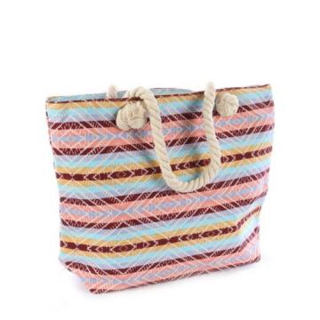 Handbag Beach Bag Tote tribal canvas designer pink rope straps aztec