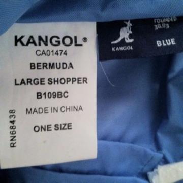 Kangol Bermuda Blue Tote Bag Large Slouch Nylon Acrylic Poly Shopper Beach EUC