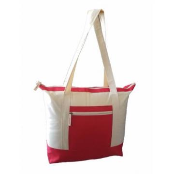 20&#034; Beach Poly-Tote Bag Two-Toned Shopping Tote Bag Cotton Reusable Grocery Bag