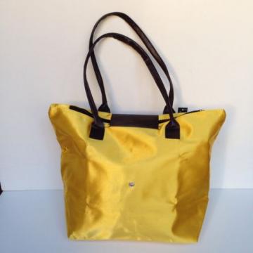 Nylon Zipper Tote Beach Travel Carry On Bag Pliage Style Small Yellow