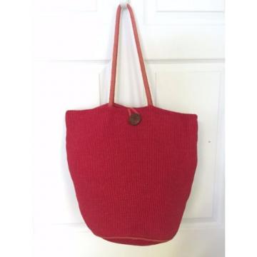 WORLD MARKET Red Jute Tote Shopper Beach Bag Extra Large 15X10X17X12